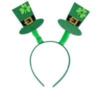 Lizzy 1 x Irish Headband St Patricks Day Shamrock Head Boppers Hats Clover Green Fancy dress Irish Accessories Costume Favors for Women Girls (Mini Irish Hat Head Boppers)