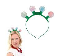Lizzy 1 x Light Up Glitter Ball Headband | Xmas Sparkly Cosplay Party Headbands Festive Headwear Christmas Fancy Dress Costume Hair Accessories for Girls & Women