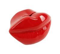 Lizzy 1 x Lips Shape Red Ceramic Money Box | Romantic Anniversary Red Party Favor Wedding Bedroom Valentines Day Celebration Gift