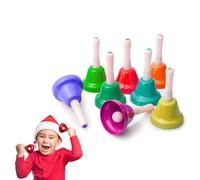 Lizzy 1 x Rainbow Music Bells | 8 Colour, 8cm | Coloured Metal Diatonic Hand Bells Set of 8 Notes, Educational Percussion Musical Instruments for Children Bag Fillers