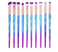 Lizzy 10pc 3D Diamond Makeup Brushes | Lovely Gradual Cosmetic Brushes for Concealer Eye Shadow Powder Blush Liquid Foundation Advanced Mixed Contour Makeup Brush Kits (Blue Diamond)