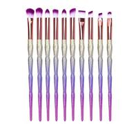 Lizzy 10pc 3D Diamond Makeup Brushes | Lovely Gradual Cosmetic Brushes for Concealer Eye Shadow Powder Blush Liquid Foundation Advanced Mixed Contour Makeup Brush Kits (Unicorn Diamond)