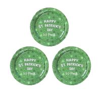 Lizzy 10pk St Patrick's Day Paper Snack Bowls Shamrock Irish Party Reusable Tableware Saint Paddy's Day Theme Birthday Supplies Party (Pack of 3, 30, Count)