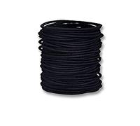 Lizzy 12 Pack Black Thin Elastic Hair Bands Snag Free No Metal Hair Bobbles Hair Elastics Ponytail Holders for Women Girls School and Everyday Hair Styling