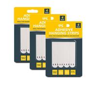 Lizzy 12 Pairs (24 Strips) Adhesive Hanging Strips | Damage-Free Picture Frame Hooks for Wall Décor, Mirrors, Decorations | Easy Install & Remove, No Nails or Tools Required | Max Load 2.5KG (12 Pack)