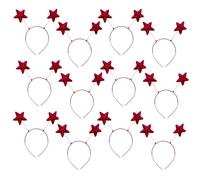 Lizzy 12 x Christmas Glitter Star Red Head Bopper | Children Adult Fancy dress Costume Accessories Christmas Headband One Size Hair Accessory for Xmas Party Hats for Christmas Favours