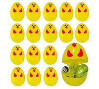 Lizzy 16pc Refillable Chick Easter Eggs for Easter Egg Hunt Game Party Supplies, Empty Reusable Plastic Easter Eggs Bulk Fillable with Candy, Treats, Gifts