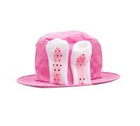 Lizzy 1x Easter Hat With Sequin Bunny Ears | Easter Bonnet Straw Hat Art Craft Parades Accessory for Easter Celebrations (Pink)