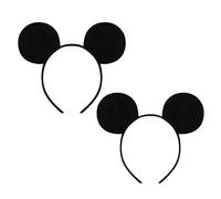 Lizzy 2 x Black Bow Mouse Ear Headband for Kids & Adult Unisex Birthday Child Halloween Parties Hen/Stag Night Party Fancy Dress Mouse Costume Accessories