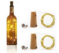 Lizzy 2 x Bottle Top String Lights | 6.2ft Micro Artificial Cork Copper Wire Starry Fairy Lights, Battery Operated Lights for Bedroom, Parties, Wedding, Decoration