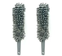 Lizzy 2 x Chenille Microfiber Duster | Handheld Noodle Duster, Chenille Wand Hand Dusters, Washable Removable Head | for Cleaning High Ceiling Fans, Cars, Blinds, Cobweb