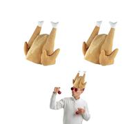 Lizzy 2 x Cooked Turkey Adult Hat | Funny Party Hat for Thanksgiving and Christmas Headwear Fancy Dress Costume Accessory for Men and Women