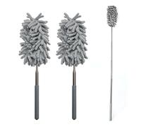 Lizzy 2 x Extendable Microfiber Duster | Telescopic Pole Extend to 74cm making it easy to reach those tricky areas | Washable, Hand Duster for Cleaning High Ceiling Fans, Cars, Blinds, Cobweb