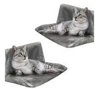 Lizzy 2 x Faux Fur Cat Radiator Bed | Warm And Cosy Pet Radiator Bed | Strong Durable Metal Frame And Comfortable Fleece Cover Ideal For Cats & Small Dogs Puppies