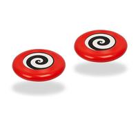 Lizzy 2 x Frisbee Flying Disc (21.5cm) | Bright Durable Frisbee Outdoor Throw & Catch Toy for Kids & Adults | Colourful Plastic Sports Disc with Curved Grip | Easy to Throw & Catch for Fun (Red)