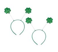 Lizzy 2 x Glitter Irish Clover Leaf Head Boppers Headband St Patricks Day Shamrock Hats Clover Green Fancy dress Irish Accessories Costume Favors for Women Girls