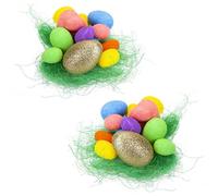Lizzy 2 x Golden Egg Hunt Set | 16 Piece Set Easter Foam Eggs with One Golden Egg | Kids Easter Egg Hunt Kit Indoor Outdoor Garden Egg Hunt