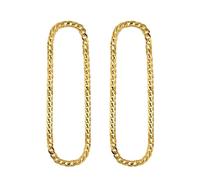 Lizzy 2 x Golden Gangster Chunky Chain | 90s 70s Hip Hop Style Necklace Gold Colour Costume Accessory | Pimp Rapper Fancy Dress Jewellery for Halloween Party