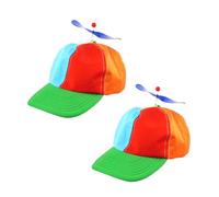 Lizzy 2 x Helicopter Clown Hat | Adult Funny Fisherman Hat Colorful Patchwork Rainbow Propeller Cap, Summer Sun Protection Sun Hat Outdoor Hat for Fancy Dress Party Gifts