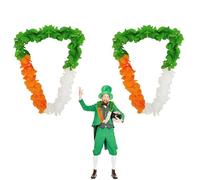 Lizzy 2 x Irish Tricolour Hula Lei approx.100cm | St. Patrick's Day Irish unisex fancy dress outfit wearing fun and festive accessory symbol of Ireland