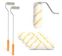 Lizzy 2 x Long Handled Roller with 3 Microfiber Rolling Heads | 5" Roller and 55cm Handle for Painting with Emulsion Paints on Interior Walls and Ceilings, Extending Soft Grip Handle for Long Reach