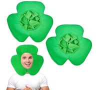 Lizzy 2 x Novelty Leaf Shamrock Head Costume Adult | St Patrick's Day Accessories Clover Leprechaun Shamrock Hat One Size Irish Hat Fancy Dress Costume Accessory for Men and Women (2)