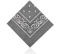 Lizzy 2 x Paisley Multifunctional Bandana's Headwear Neckwear Neckerchief Cycling Cowboy Scarf Head Neck Gaiter - Mens Womens Multipack Assorted Men Hair Pirate Bandana (Grey)