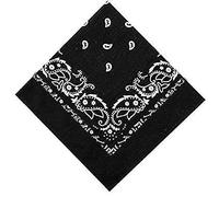 Lizzy 2 x Paisley Multifunctional Bandana's Headwear Neckwear Neckerchief Cycling Cowboy Scarf Head Neck Gaiter - Mens Womens Multipack Assorted Men Hair Pirate Bandana (Black)