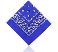 Lizzy 2 x Paisley Multifunctional Bandana's Headwear Neckwear Neckerchief Cycling Cowboy Scarf Head Neck Gaiter - Mens Womens Multipack Assorted Men Hair Pirate Bandana (Royal Blue)
