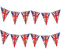 Lizzy 2 x Union Jack Bunting | Decoration Acessories Royal Events Street,Pub, Office Events Party Hanging (2 X 7m (25 Flag) triangle Union Jack Bunting)