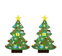 Lizzy 2 x Wall Hanging Christmas Tree 95cm | Kids DIY Felt Christmas Trees Set Wall Hanging Felt Xmas Tree Decorations Kits Home Door Window Christmas Decoration Kit