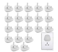 Lizzy 20 Pack Plug Socket Covers UK | Baby Home Safety Socket Covers - Child Proof Plug Socket Covers Electrical 3 Pin Plug Socket Protector White Proofing Cap with Tight Grip (20, One Size)