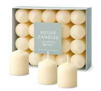 Lizzy 20 Pack Unscented Votive Candles| Natural Colour Wax Candles with 9-Hour Burn Time | 5cm x 3.7cm | for Weddings, Events, Home Décor, Table Centrepieces, Candle Holders (Pack of 20)