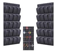 Lizzy 20 Pocket Hanging Organiser 135x44cm | Multipurpose Over Door Wardrobe Storage Organiser Rack for Scarf, Socks, Bra (2 Pack)