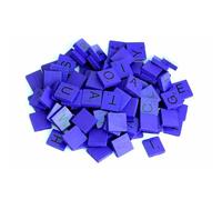 Lizzy 200pcs Wood Letter Tiles | A-Z Capital Letters Recognition Block Wooden Scrabble Tiles for Crafts - DIY Wood Gift Decoration (Blue)