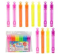 Lizzy 24 Pack Bubble Tubes with Star Wand Mini Bubble Party Bag Fillers Neon Bubble Tubes 4ml Bubble Wands for Party Favours Birthday Gifts Classroom Rewards Summer Outdoor Fun