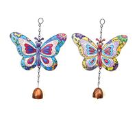 Lizzy 2pc Butterfly Windchime | 26cm Wind Chimes Custom Pet Bereavement for Outdoor Indoor Decor Perfect for Home Yard Patio, Lawn Decoration Come with Hook