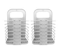 Lizzy 2pc Laundry Hamper Foldable | Family Slim Reusable Plastic Laundry Clothes Washing Hamper Bin Collapsible Waterproof Clothes Storage Basket (White, Large)