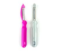 Lizzy 2pc Vegetable Peeler | Sharp Stainless Steel Peeler with Easy Non-Slip Hand Grip, Potato Peelers for Kitchen, Fruit, Carrot, Apple, Veggie, Kiwi, Durable