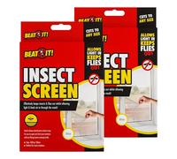 Lizzy 2pcs White Insect Window Screen Mesh 130x150cm Cut to Size Fly Mosquito Net with Hook Loop Tape Easy Install Breathable Window Netting Indoor Pest Protection DIY Adjustable Screen