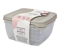 Lizzy 2Pk 1200ml Food Container | Reusable Airtight Lid BPA-Free Food Storage Container | Dishwasher, Freezer & Microwave Safe Food Takeaway Box (1, Grey)