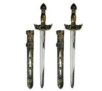 Lizzy 2x Children's Officer Toy Sword (50cm) - Plastic Medieval Knight & Viking Long Swords for Kids | Fancy Dress World Book Day Cosplay Warrior Costume Accessory | Reusable Roleplay Toy Set (50cm)