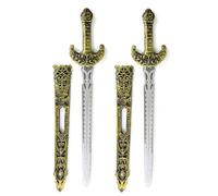 Lizzy 2x Children's Officer Toy Sword (54cm) - Plastic Medieval Knight & Viking Long Swords for Kids | Fancy Dress World Book Day Cosplay Warrior Costume Accessory | Reusable Roleplay Toy Set (54cm)