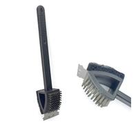 Lizzy 3 in 1 BBQ Cleaning Brush | Non-slip Comfort Grip Barbecue Brush has a Scraper, Scourer and Bristle Brush Grill Grate Cleaner BBQ Cleaning Tool Easily Cleans Metal Grilling Without Damage