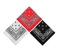 Lizzy 3 x Paisley Multifunctional Bandana's (Red, White, Black) Headwear Neckwear Cowboy Scarf | Mens Womens Multipack Men Hair Pirate Bandana