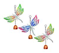 Lizzy 3pc Metal Garden Dragonfly Windchime | 20cm Wind Chimes Custom Pet Bereavement for Outdoor Indoor Decor Perfect for Home Yard Patio, Lawn Decoration Come with Hook