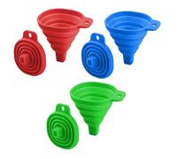 Lizzy 3pc Silicone Foldable Funnel Set | Flexible Collapsible Funnel Soft Silicone Kitchen Gadgets for Filling Bottles or Containers Water Bottle Oil Liquid Transfer