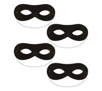 Lizzy 4 x Black Domino Eye Mask | black cloth Age 4+ domino Burglar Thief fancy dress accessories for Cops And Robbers Villain Convict Bank Robber outfit Accessory