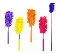 Lizzy 4pc Extendable Microfiber Duster | Telescopic Pole Extend to 74cm making it easy to reach those tricky areas | Washable, Hand Duster for Cleaning High Ceiling Fans, Cars, Blinds, Cobweb