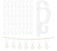 Lizzy 50 Pack Christmas Gutter Hooks for Hanging Lights & Decorations | Strong Plastic Gutter Hooks for Outdoor Use | Easy Install Clip Hooks for Roof, Gutters, Railings & Fences